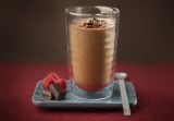Iced chocolate coffee with raspberry